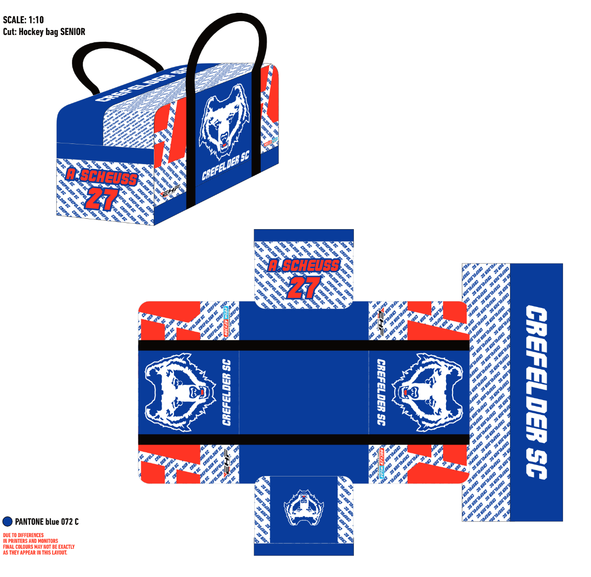 Hockeytasche Senior "Skating Bears"